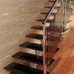 Fixed Stair Railing With Glass Panels